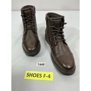 Mens New George Ankle Boots Size 9 Brown Lace Up Side Zip